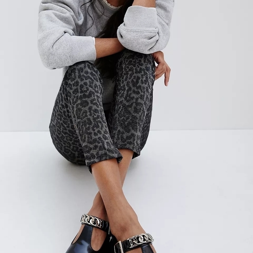 Anthropologie Sanctuary Runway Shimmer Leopard Leggings M NWT